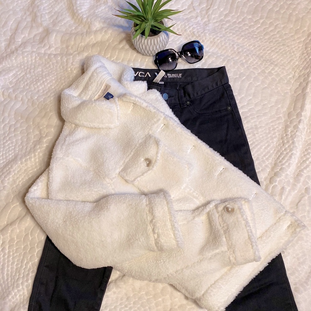 Sherpa trucker teddy jacket- button down